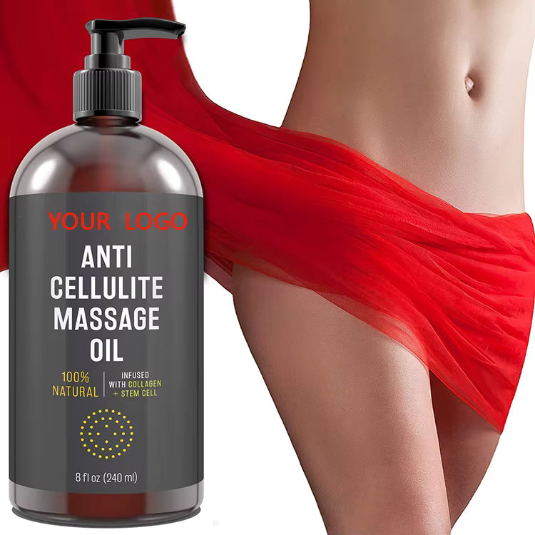 OEM Private Label Anti Cellulite Lemon Collagen and Stem Cell Moisturizer Massage Oil for Tightening and Stretch Marks